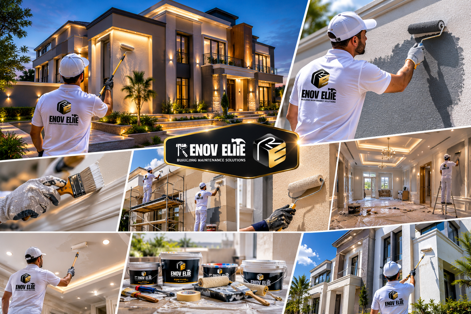 Luxury beige interior painting for villas and majlis in UAE